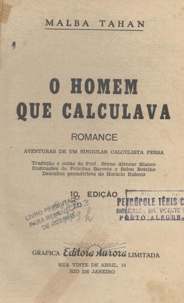 O Homem Que Calculava - Malba Tahan - Traça Livraria e Sebo