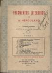 Fragmentos Literários De A. Herculano Vol 1
