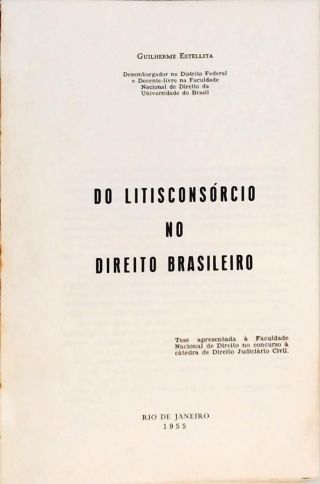 Do Litisconsórcio no Direito Brasileiro