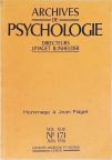 Archives de Psychologie Nº 171 - Hommage à Jean Piaget