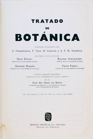 Tratado De Botánica