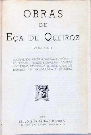 Obras de Eça de Queiroz - Vol. 1