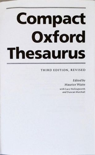 Compact Oxford Thesaurus