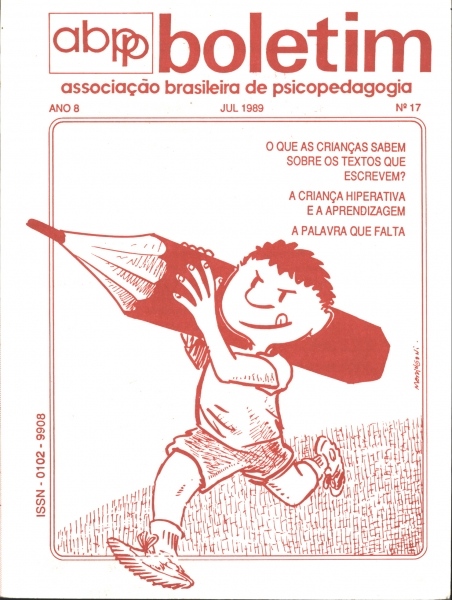 ABPP Boletim Associação Brasileira de Psicopedagogia Agosto/1986