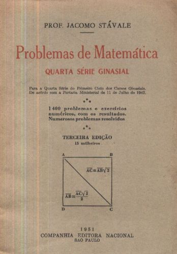 Problemas De Matematica Jacomo Stavale Traca Livraria E Sebo