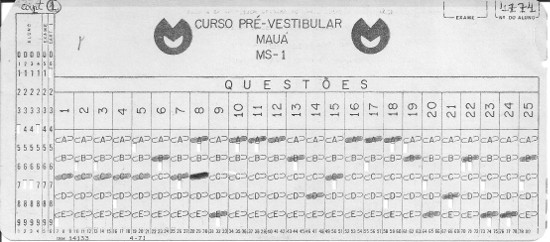 Vestibular simulado Mauá 1972